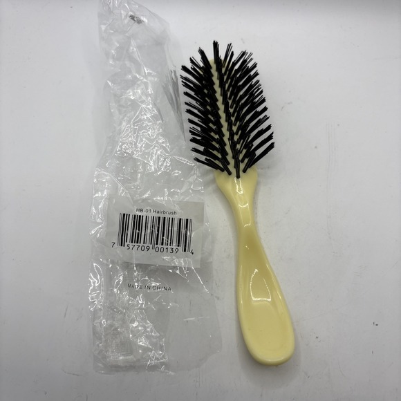 McKesson Hairbrush HB-01 Ivory Plastic Handle Black Bristles 7" NEW Open - Picture 2 of 5